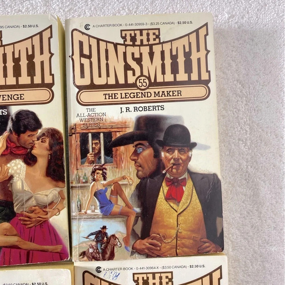 Vintage The Gunsmith All Action Western Romance Novel x4 - Picture 3 of 14